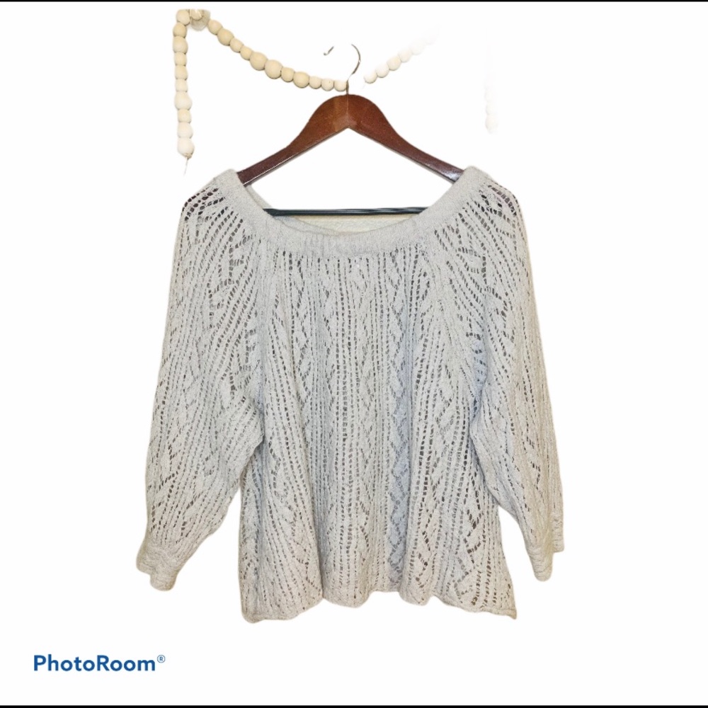 FREE PEOPLE Crocheted Alpaca Crop Sweater